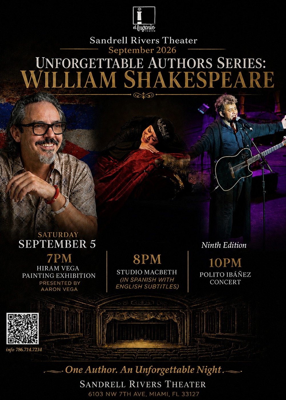 Programa del sábado 5 de septiembre: exposición de Hiram Vega, Studio Macbeth y concierto de Polito Ibáñez